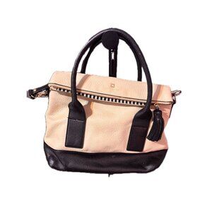 Kate Spade Southport Avenue Carmen Cream & Black Convertible Satchel Pebbled Lea